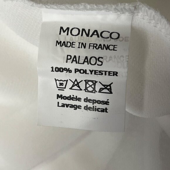 Monaco Boho-Style White M Maxi Dress Pearl Lace High-Low Corset Made in France - Picture 12 of 16